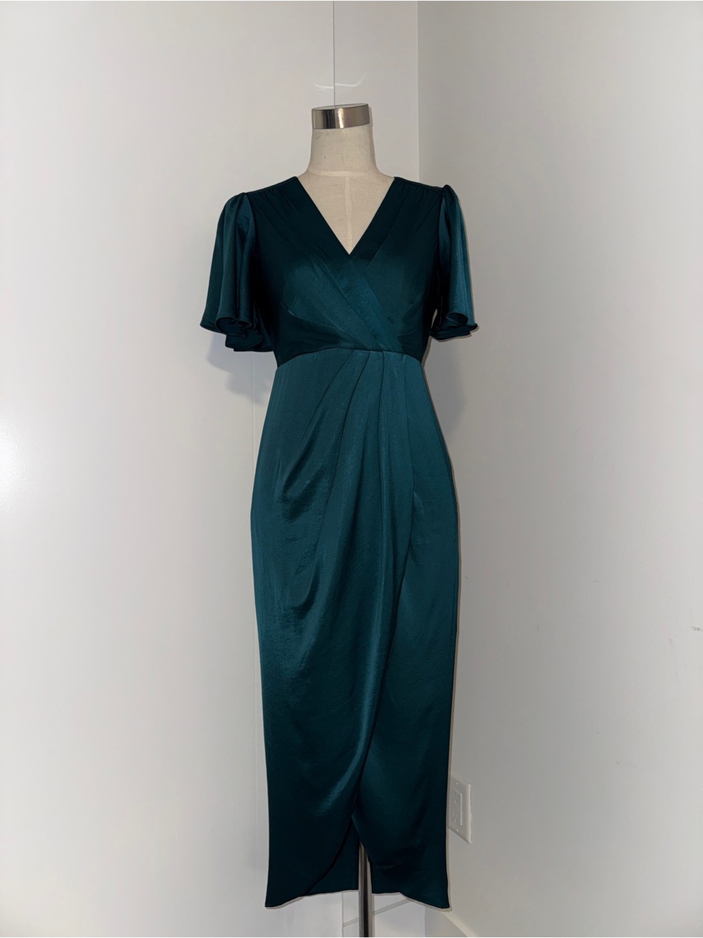 Ever New Deep Teal Wrap-Style Midi Dress - Picture 2 of 6